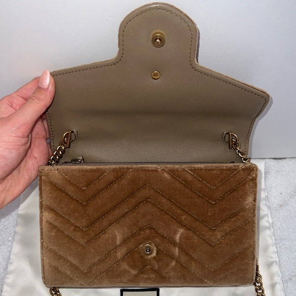Gucci Velvet Marmont wallet chain bag - Picture 3 of 9